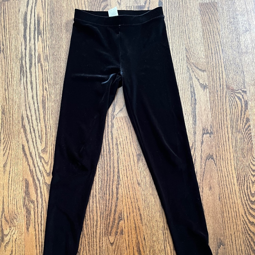 J crew girls black velvet leggings size 12